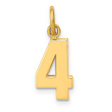 14k Small Polished Number 4 Charm - SP-9C4E030A-9322