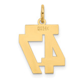 14k Small Polished Number 47 Charm
