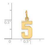 14k Small Polished Number 5 Charm - SP-3E145A7E-4519