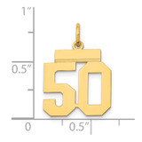 14k Small Polished Number 50 Charm
