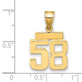 14k Small Polished Number 58 Charm - SP-FA222DE6-6879