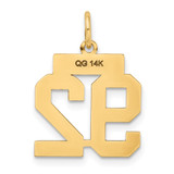 14k Small Polished Number 92 Charm