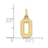 14k Small Satin Number 0 Charm