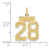14k Small Satin Number 28 Charm