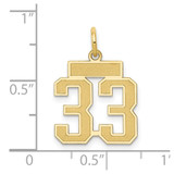 14k Small Satin Number 33 Charm