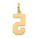 14k Small Satin Number 5 Charm