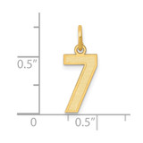 14k Small Satin Number 7 Charm
