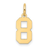 14k Small Satin Number 8 Charm