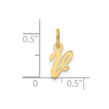14K Small Script Letter V Initial Charm - YC-0B5CA376-6140