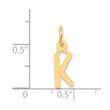 14k Small Slanted Block Letter K Initial Charm