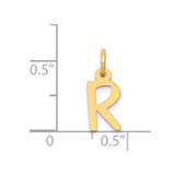 14k Small Slanted Block Letter R Initial Charm