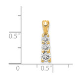 14k Small Three Stone Pendant Mounting