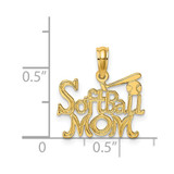 14K SOFTBALL MOM w/ Bat And Ball Charm