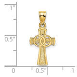 14K Solid Cross w/ Eternity Rings Cross Charm