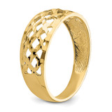 14K Solid D/C Woven Pattern Dome Ring