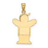 14k Solid Engravable Boy with Hat on Right Charm - XK-4D1217EE-9890