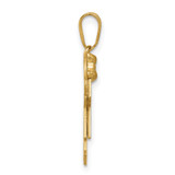 14k Solid Engravable Girl with Bow on Left Charm - XK-02BF1F52-6179