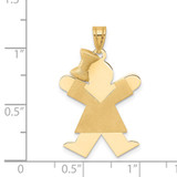 14k Solid Engravable Girl with Bow on Left Charm - XK-AD520143-4685