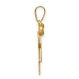 14k Solid Engravable Girl with Bow on Left Charm - XK-ED56428F-4879