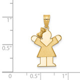 14k Solid Engravable Girl with Bow on Left Charm - XK-ED56428F-4879