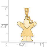 14k Solid Engravable Girl with Bow on Right Charm - XK-53DA2F65-1624
