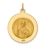 14K Solid Large Queen Of Holy Scapular Reversible Medal