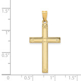 14k Solid Laser Etched Cross Pendant - XR-CBCEDA24-2025