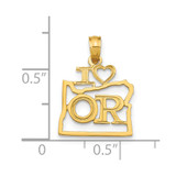 14k Solid Oregon State Pendant