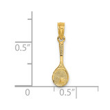 14K Solid Polished 3-D Tennis Racquet Charm - D1-45E2F5ED-6592
