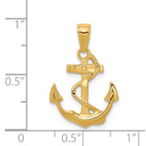 14k Solid Polished Anchor Pendant - C2-A23E4DE2-5313