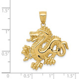 14k Solid Polished Dragon Pendant - C2-72F888DE-8219