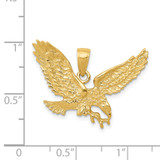 14k Solid Polished Eagle Pendant - C2-9EFB0761-4757