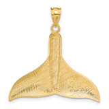 14k Solid Polished Large Whale Tail Pendant
