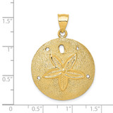 14k Solid Polished Laser-Cut Sand Dollar Pendant - D1-CA28845A-1009