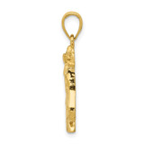 14k Solid Polished Open-Backed Horse Head Pendant