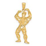 14k Solid Polished Weightlifter Pendant - C2-62A5AE1F-6509