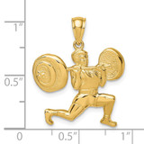 14k Solid Polished Weightlifter Pendant - C2-E5DBA2F5-4401