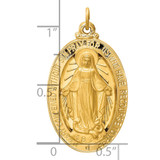 14k Solid Polished/Satin Large Oval Miraculous Medal - XR-874015C6-8856