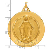 14k Solid Polished/Satin Large Raised Round Milagrosa Medal