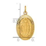 14k Solid Polished/Satin Oval Miraculous Medal - XR-73AB495A-9835