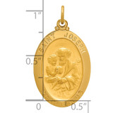 14k Solid Polished/Satin Oval St. Joseph Medal