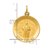 14k Solid Polished/Satin Small Round St. Jude Thaddeus Medal