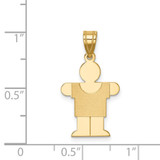 14k Solid Satin Engravable Boy Charm - XK-27D54009-4801