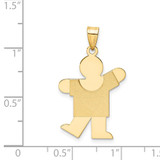 14k Solid Satin Engravable Boy Charm - XK-656877A3-7737