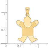 14k Solid Satin Engravable Boy Jumping Charm - XK-0B49C0BC-4792