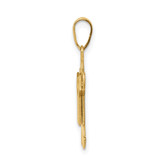 14k Solid Satin Engravable Boy Jumping Charm - XK-36F806C9-3285