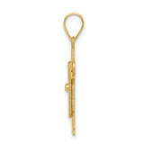 14k Solid Satin Engravable Boy with Overalls Charm - XK-010FFCFF-4755