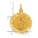 14K Solid Small Queen Of Holy Scapular Reversible Medal