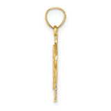 14K Solid Textured Cross Charm