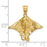 14K Spotted Eagle Ray with Holes Charm - K7-19961629-8225